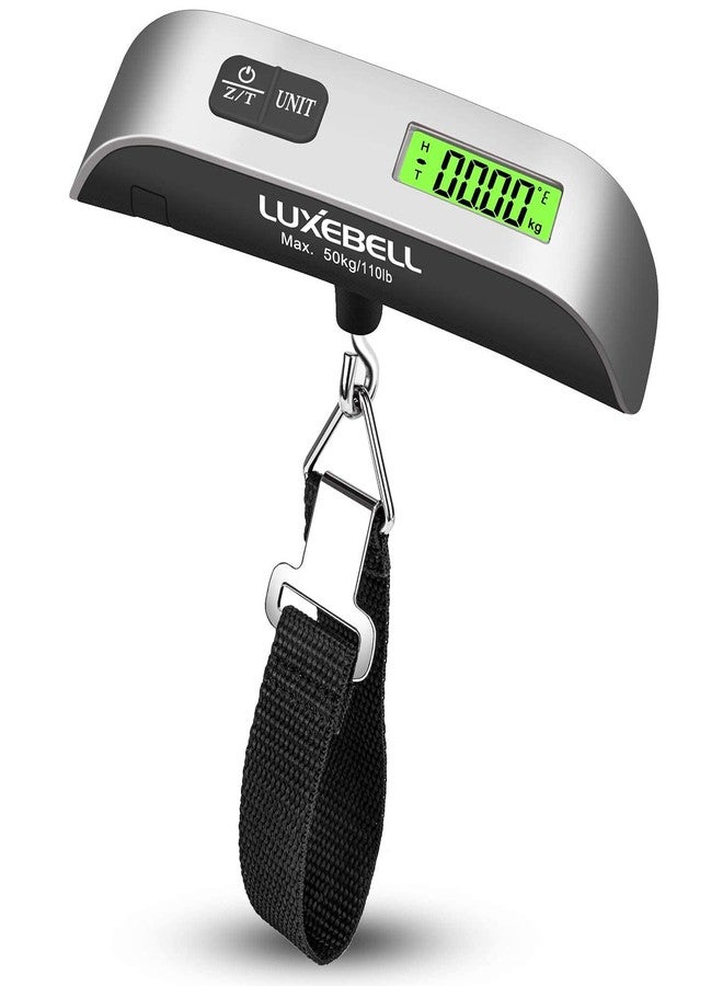 LUXEBELL Digital Luggage Scale Gift for Traveler Suitcase Handheld Weight Scale 110lbs, Silver, 1.2 inches (W) x 5.1 inches (L) x 1.2 inches (H) - Image 1